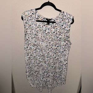 Size 10 H&M Sleeveless Floral Linen Blouse